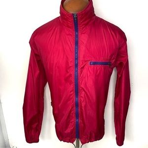 Vintage 90’s LL Bean Pink & Blue Full Zip Packable Windbreaker Jacket Size Large